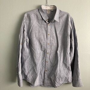 Tristan Men's Blue Linen Blend
Button Up Shirt Size 17/17.5
